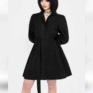 Disturbia - Letavia Embroidered Mini Shirt Dress - 6